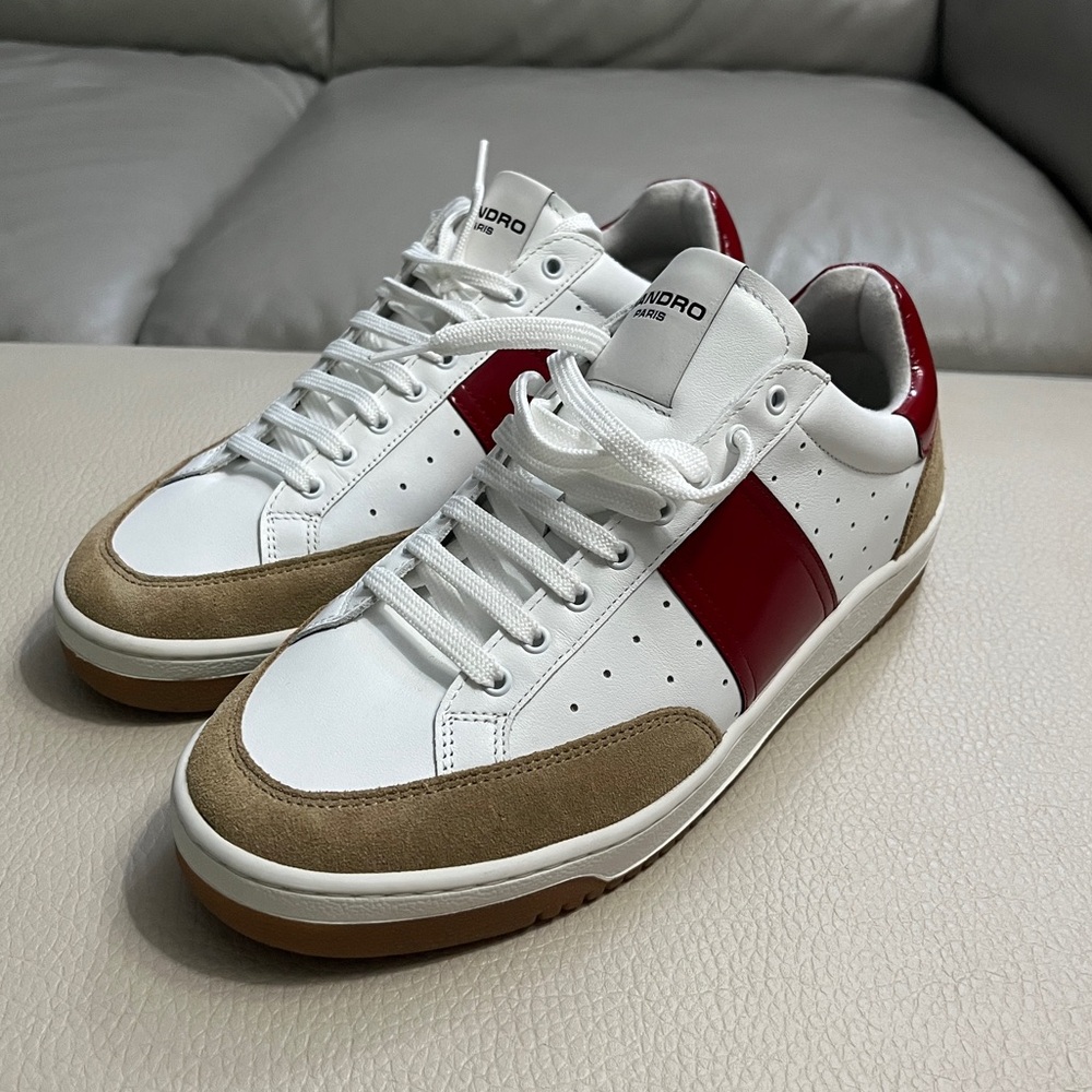 NWT - Sandro Paris Mid Top Tennis Leather Sneaker-Made in Portugal-EU 40 /M7.5W9